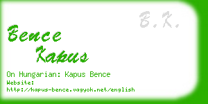 bence kapus business card